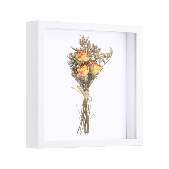 Uxcell 10x10" Shadow Box Display Frame, 3cm Deep Photo Shadow Box Wooden Display Case Wall Mount & Tabletop Display for DIY Photos Flowers Memorabilia Wedding Birthday, White