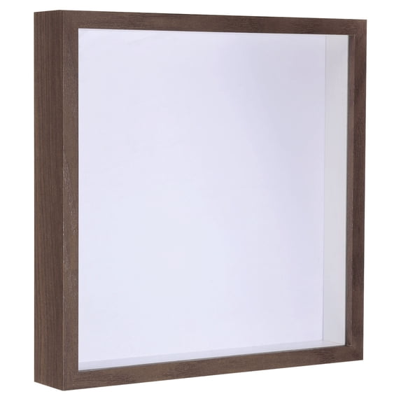 Uxcell 10x10 Shadow Box Frame Wooden Dried Flower Photo Frame Floating Photo Frame Brown
