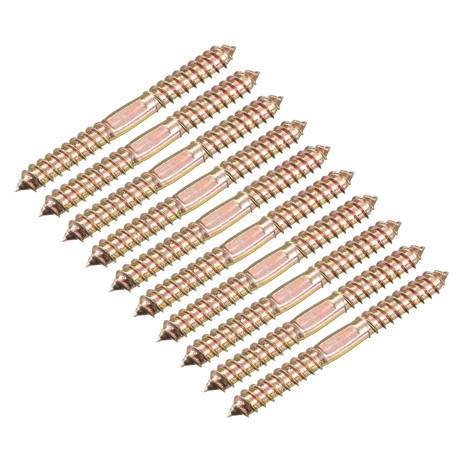 Uxcell 10x100mm Hanger Bolts, 12 Pack Double Ended Thread Wood to Wood Dowel Screws