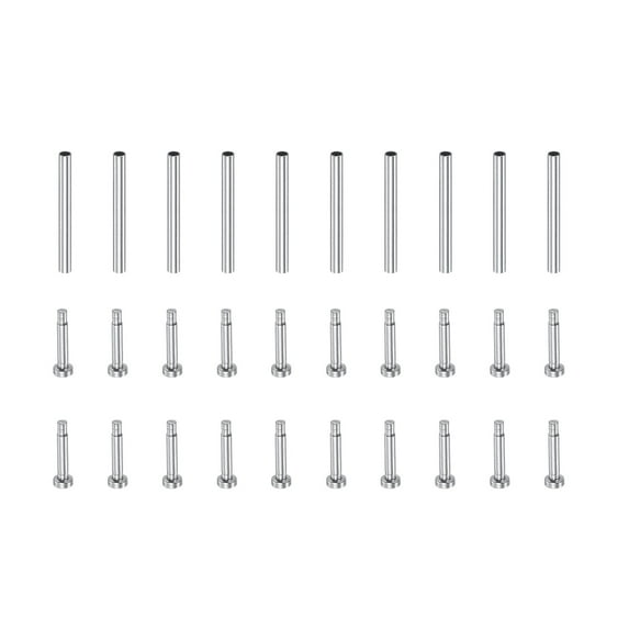 Uxcell 10x1mm Stainless Steel Tube Friction Pins Watch Strap Pressure Bars Pin with Rivet Ends Band Clasp Buckle 10Pack