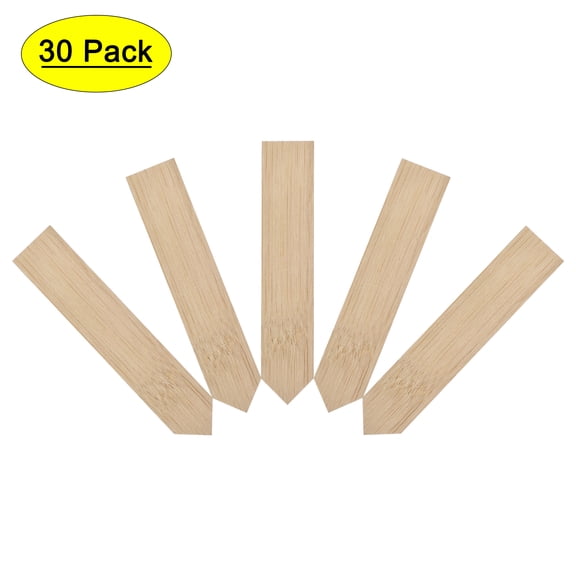 Uxcell 10x2cm Bamboo Plant Label Stakes Sign Wooden Garden Tags 30 Packs
