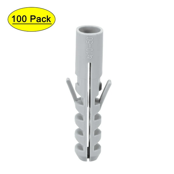 Uxcell 10x50mm Expansion Pipe Tube Plastic Gray 100 Pack