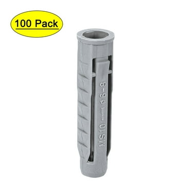Uxcell 10x50mm Expansion Pipe Wall Plastic Gray 100 Pack