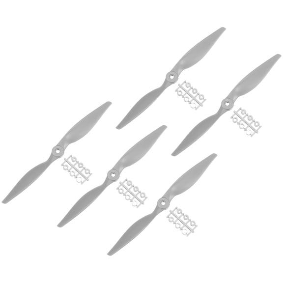 Uxcell 10x7 Inch RC Propellers 2-Vane Blades Props Gray with Adapter Rings RC Airplane Aircraft Prop Replacement 5Pcs