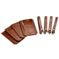 thumbnail image 1 of Uxcell 10x7cm Luggage Tag PU Holders Baggage Label Identifier with Straps Brown 4 Pack, 1 of 6