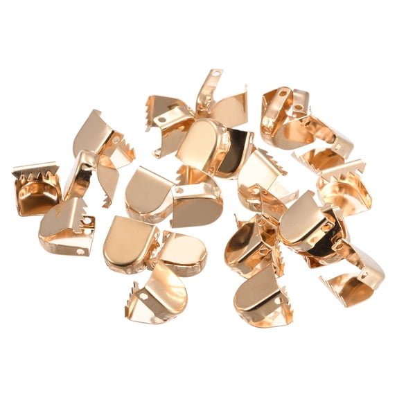 Uxcell 10x9mm Stainless Steel No Tie Shoelace End Clips Glossy Type, Gold 100 Pack