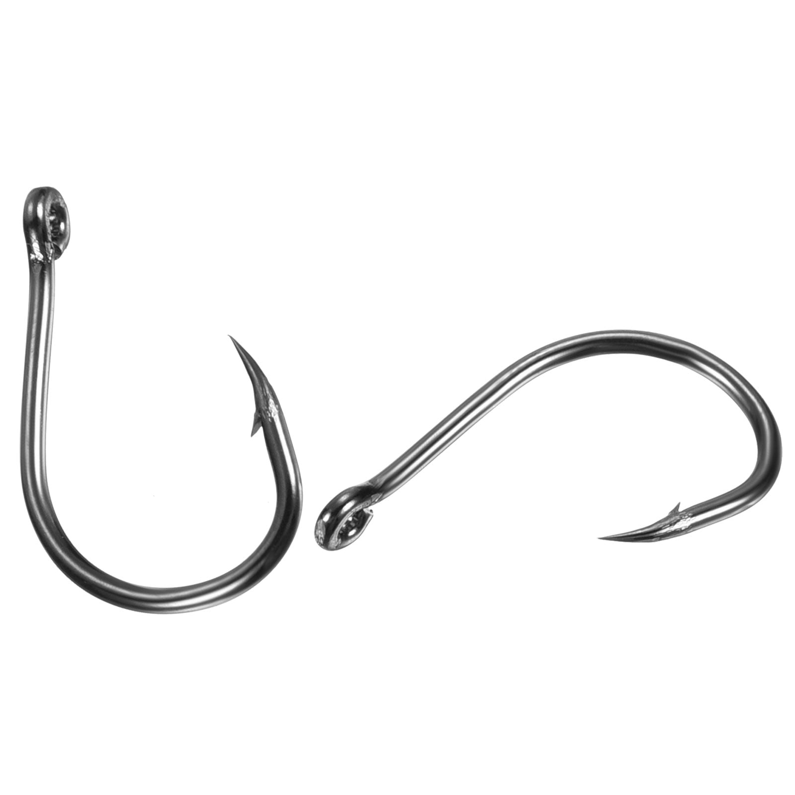 Uxcell 11# 0.45 Catfish Fishing Jig Hook High Carbon Steel with Barbs,  Black 200 Pack 