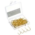 thumbnail image 1 of Uxcell 11# 0.45" J Shape High Carbon Steel Claw Fish Catfish Hooks with Barbs, Gold Tone 100 Pack, 1 of 5
