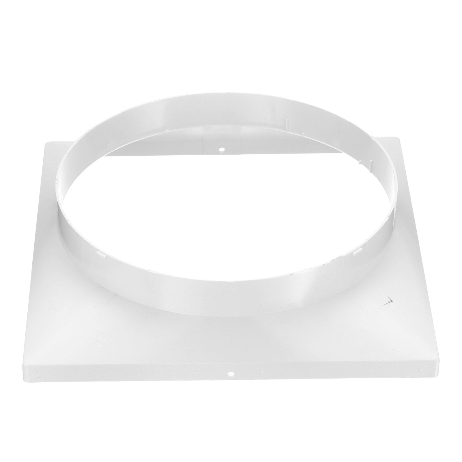 Uxcell 11" to 10" Duct Connector Flange, Plastic Square to Round Straight Dryer Vent Wall Plate for Air Heating Cooling Ventilation System HVAC Exhaust Fan, White