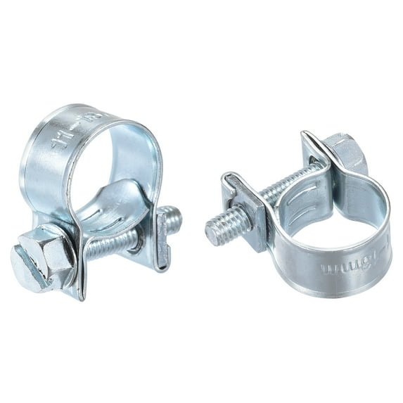 Uxcell 11-13mm Mini Fuel Injection Hose Clamp Zinc Plated Steel Fuel Line Clamp 20 Pack