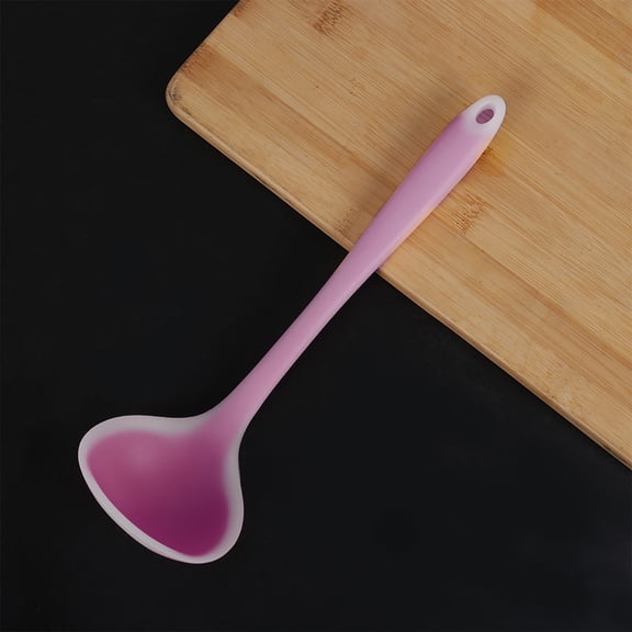Uxcell 11.4 Inch Silicone Soup Ladle Spoon Restaurant Kitchen Scoop Utensil Cooking Supplies Fuchsia