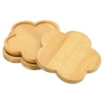thumbnail image 1 of Uxcell 11.5cm Flower Shape Bamboo Plant Pot Saucer Drip Tray for Indoors, 3 Pack, 1 of 5
