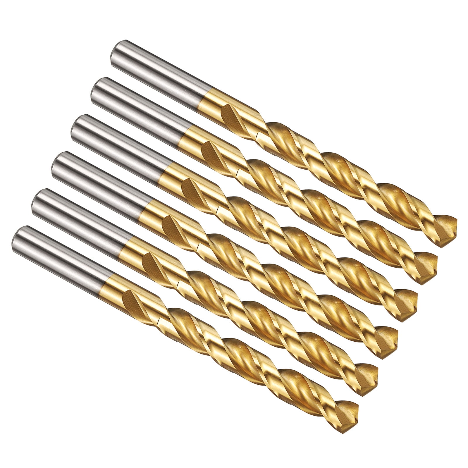 Uxcell 11.5mm Drill Bit, M42 8% Cobalt High-Speed Steel Jobber Straight Shank 135° Titanium Nitride (TiN) Coated for Hard Metal Stainless Steel - 6 Pack