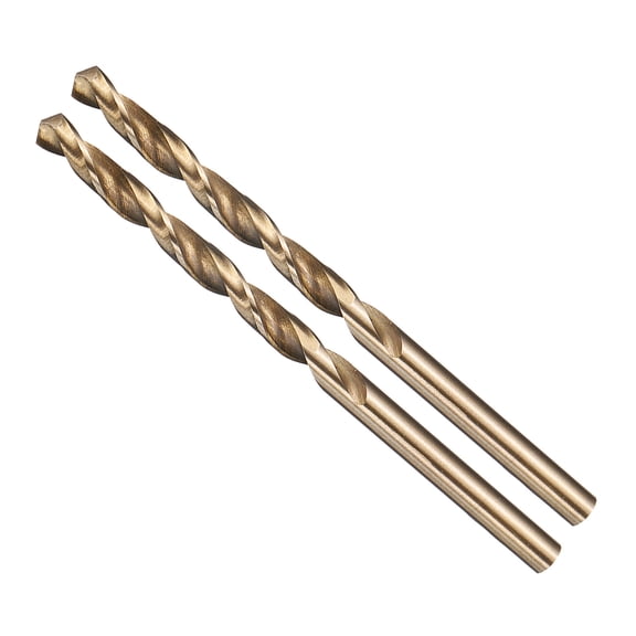 Uxcell 11/64"" Drill Bit Straight Shank 4241 HSS Gold Finish, 2pcs