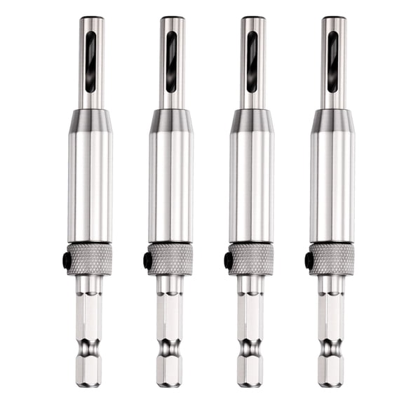 Uxcell 11/64" Self Centering Drill Bit Set 1/4" Hex Shank Self Centering Hinge Tapper Core Drill Bit Hinge Hole Punch Tool for Woodworking Window Door, Silver