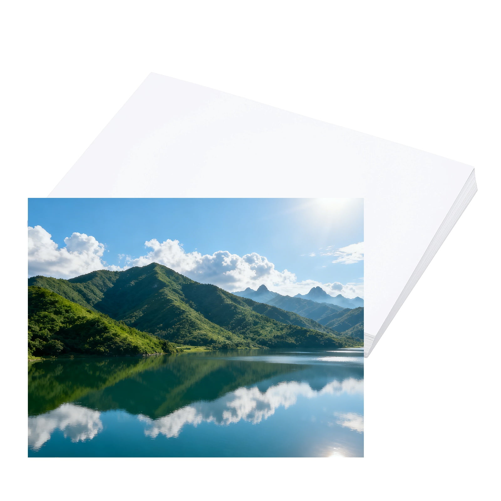 Uxcell 11.7"x8.3" Glossy Sticker Paper, 50 Sheets Inkjet Printing Picture Paper Instant Dry Picture Printing 150GSM Self-Adhesive Printable Sticker for Dye Ink Inkjet Laser Printer