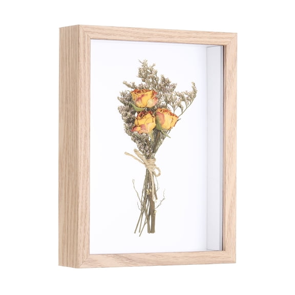 Uxcell 11.7x11.7" Shadow Box Display Frame, 3cm Deep Photo Shadow Box Wooden Display Case Wall Mount & Tabletop Display for DIY Photos Flowers Memorabilia Wedding Birthday, Wood Color