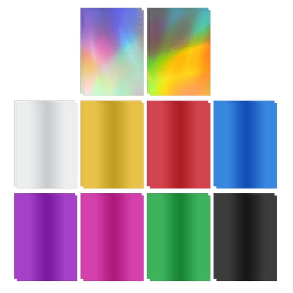 Uxcell 11.7x8.3" Hot Stamping Foil Paper Sheet, 50 Sheets A4 Heat Transfer Hot Stamping Paper Foil for Leather DIY Logo Decor Craft Gift Package Scrapbook Card, 10 Colors