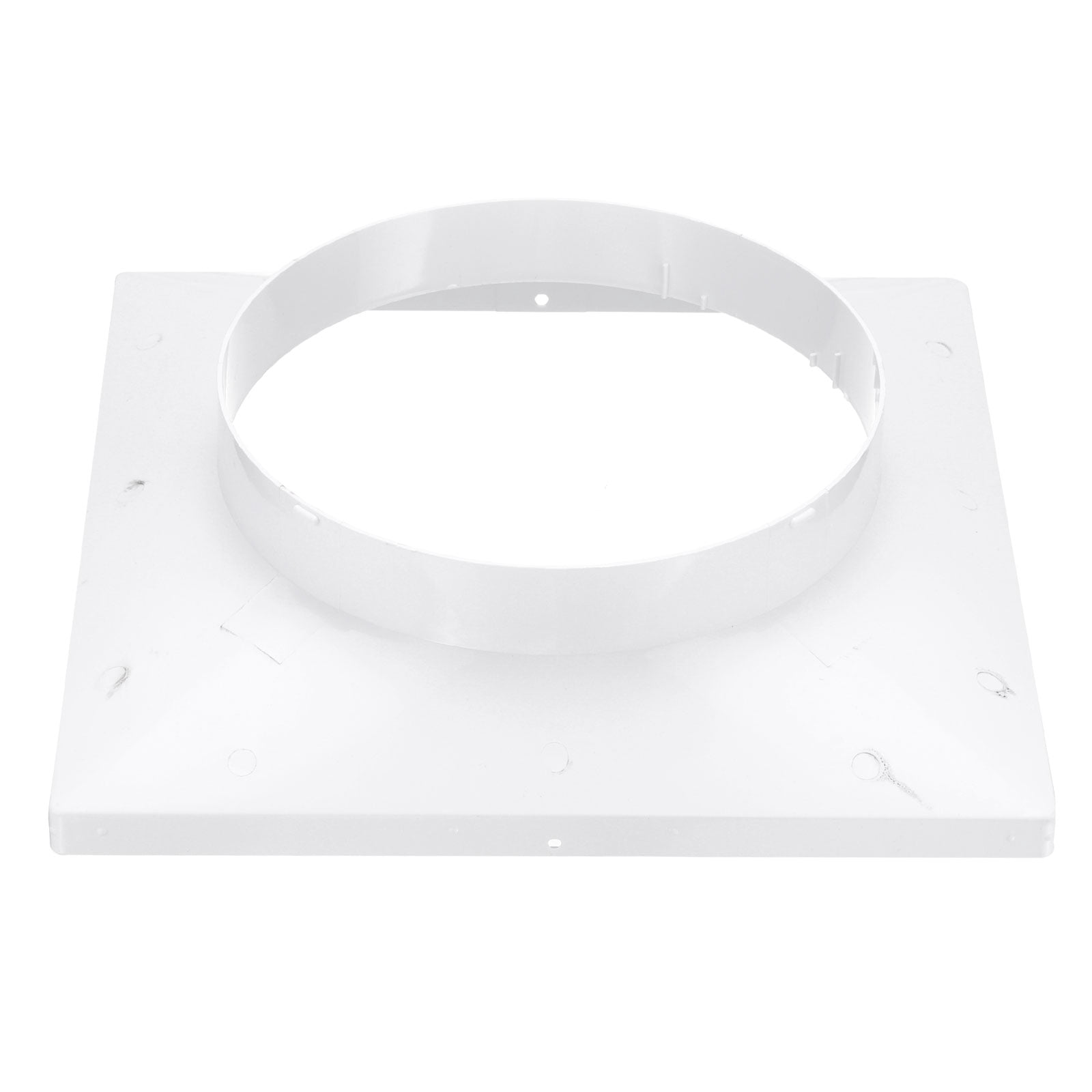 Uxcell 11" to 8" Duct Connector Flange, Plastic Square to Round Straight Dryer Vent Wall Plate for Air Heating Cooling Ventilation System HVAC Exhaust Fan, White