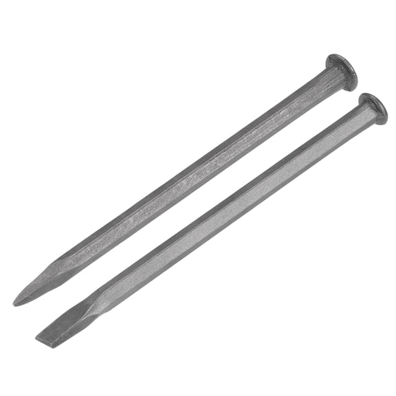 Uxcell 11.8" Flat+Pointed Carving Head Sand Blasting Medium Carbon Steel Masonry Chisel for Rock 1Set