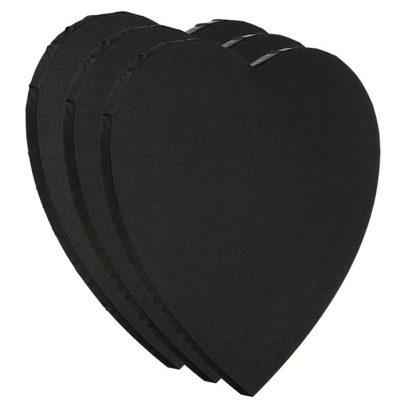 Uxcell 11.8" Heart Canvas Board for Painting, 3 Pcs Blank Panels, Black