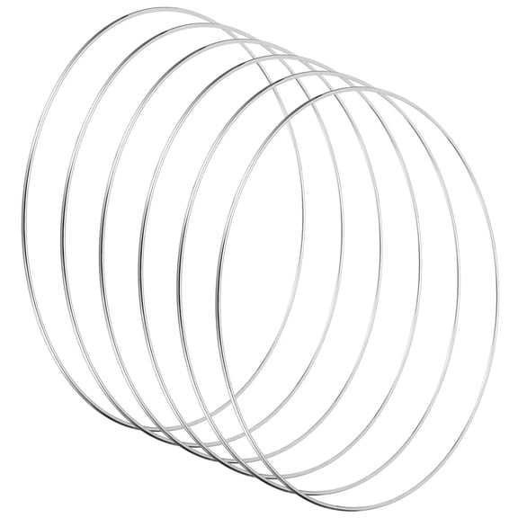 Uxcell 11.8 Inch Dream Catcher Rings, 6 Pcs Metal Macrame Wreath, Silver Tone