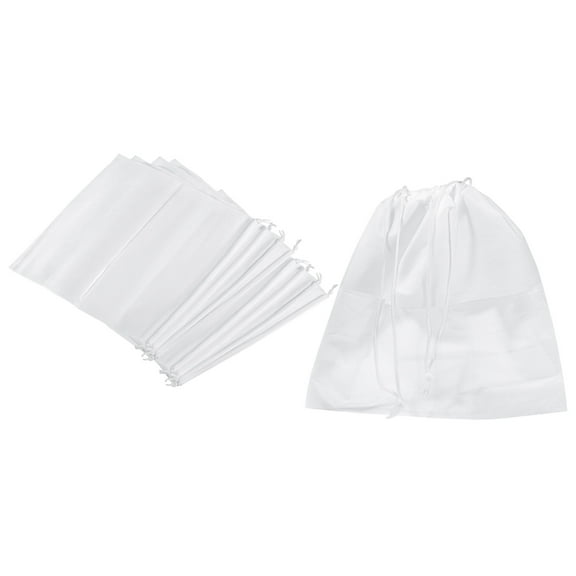 Uxcell 11.8 Inch Non-Woven Fabric Handbag Dust Cover Drawstring Bag for Handbags Purses White 10 Pack