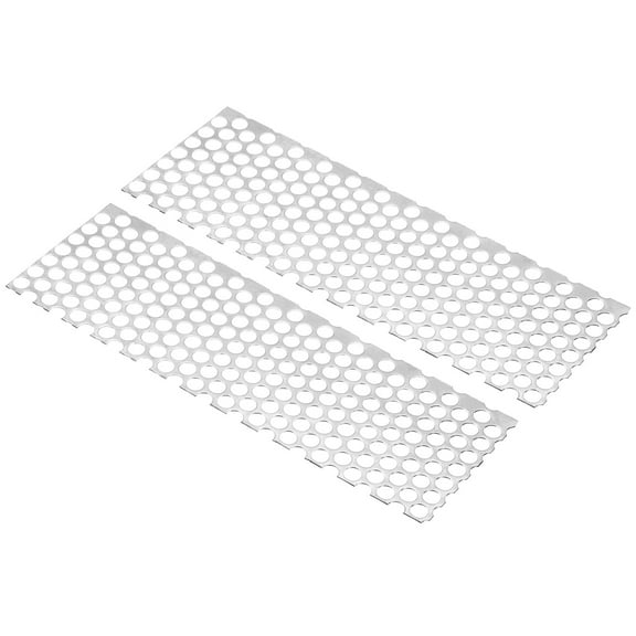 Uxcell 11.8"L x 3.9"W Perforated Metal Sheets, 2pcs 18Ga 0.39" Hole 304 Stainless Steel