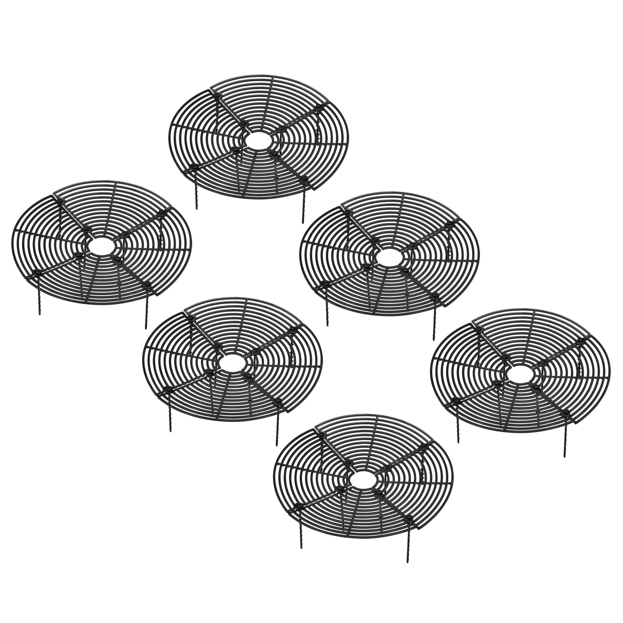 Uxcell 11.8" Round ABS Plant Grid Flowerpot Soil Protector Cover, Black ...
