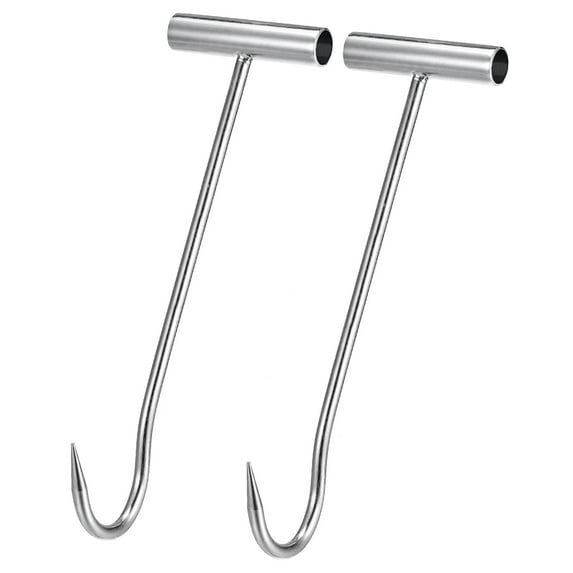 Uxcell 11.8" T-Handle Meat Boning Hook, Iron T Hooks for Butcher Shop 2Pack