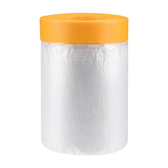 Uxcell 11.8 in x 65 ft Pre-Taped /Masking Film with Medium-Tack Painters Tape for Painting Protection