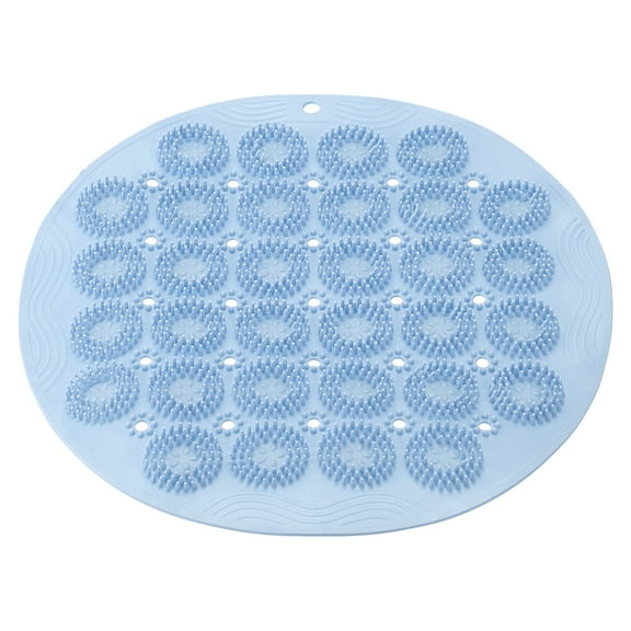 Uxcell 11.8" x 11.8" Non Slip Bath Tub Shower Mat Round Bathtub Mat for Bathroom Blue