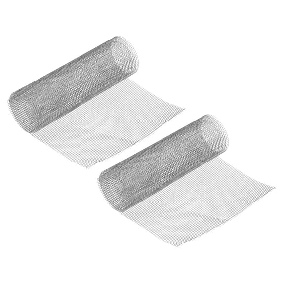 Uxcell 11.8"x3.3ft 304 Stainless Steel Wire Mesh Screen 6 Mesh Woven Air Vent Filter Mesh for Window Garden Cage 2 Pack