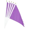 thumbnail image 1 of Uxcell 11.8'' x7.8'' Flag Stick Hand Held Mini Flag Triangle Plastic Polyester Purple 12Pcs, 1 of 5