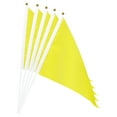 thumbnail image 1 of Uxcell 11.8'' x7.8'' Flag Stick Hand Held Mini Flag Triangle Plastic Polyester Yellow 25Pcs, 1 of 5