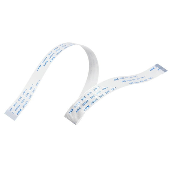 Uxcell 11.81'' 22 Pins FFC FPC Flat Flexible Cable(A Type) for LCD Laptop Plastic White  5pcs