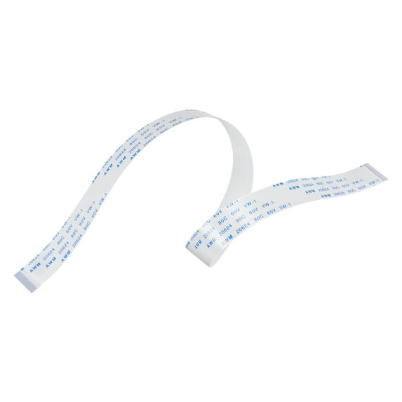 Uxcell 11.81'' 24 Pins FFC FPC Flat Flexible Cable(A Type) for LCD Laptop Plastic White 10pcs