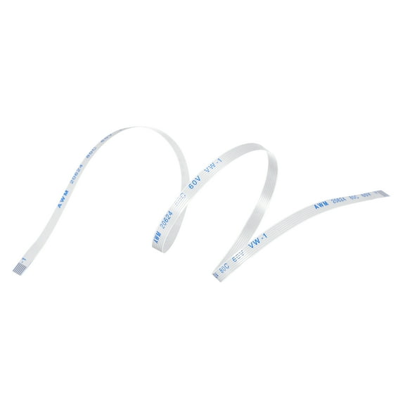Uxcell 11.81'' 6Pins FFC FPC Flat Flexible Cable (A Type) Plastic White 5pcs