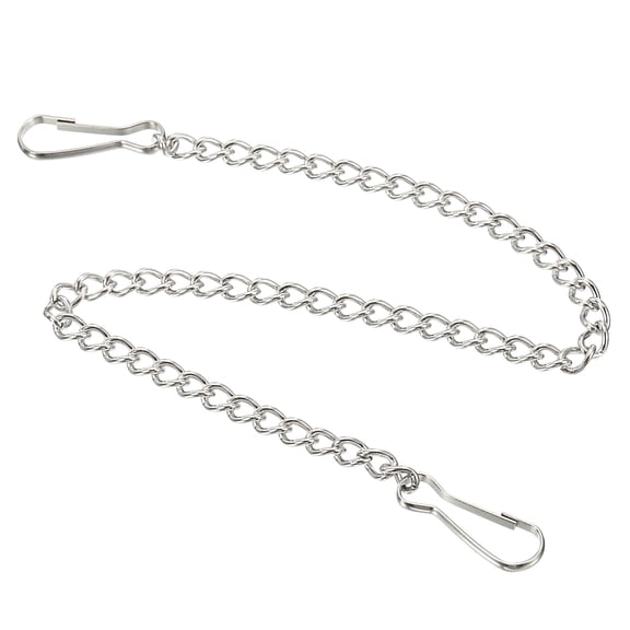 Uxcell 11.81 inch Signboard Garden Plant Basket Clips Hangers Hanging Chain Stainless Steel Silver Tone 4pcs