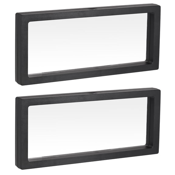 Uxcell 11.81'' x 4.33'' x 0.79'' Floating Thin Film Display Box Frame Case ABS Black 2Pcs