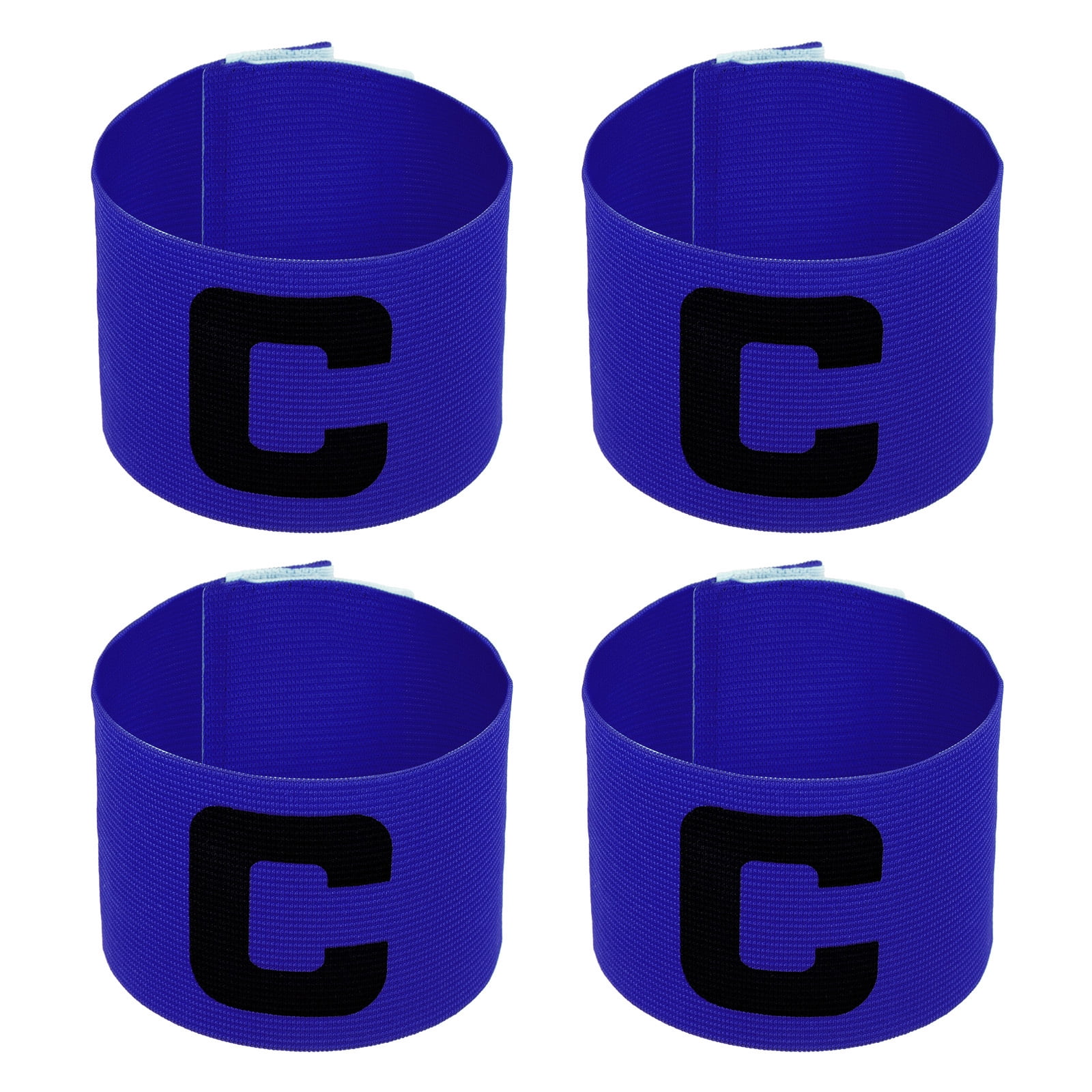 PATIKIL Captain's Armband, 2 Pack Letter C Elastische Arm Band voor Soccer Team Training, Blauw Rode Strip