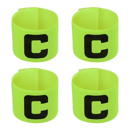 Uxcell 11.8x2.8" Soccer Captain Armband, Nylon Elastic Protective Arm Badge, Green 4 Pack