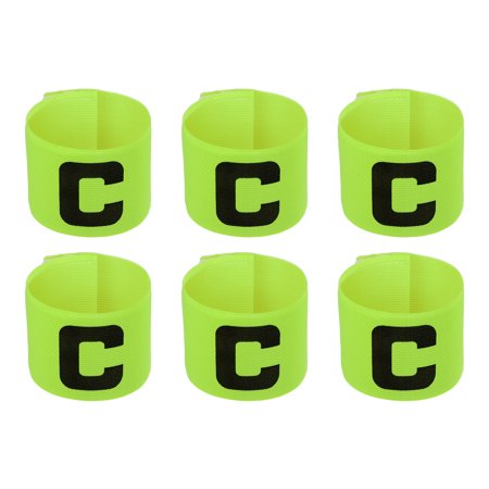 Uxcell 11.8x2.8" Soccer Captain Armband, Nylon Elastic Protective Arm Badge, Green 6 Pack