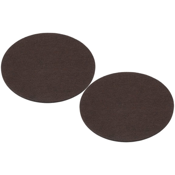 Uxcell 11" Dia. Adhesive Non-Slip Backed Felt, 2 Pcs 5mm Thick Round Lamp Base Anti-Slip Mat Anti-Scratch Pad, Brown