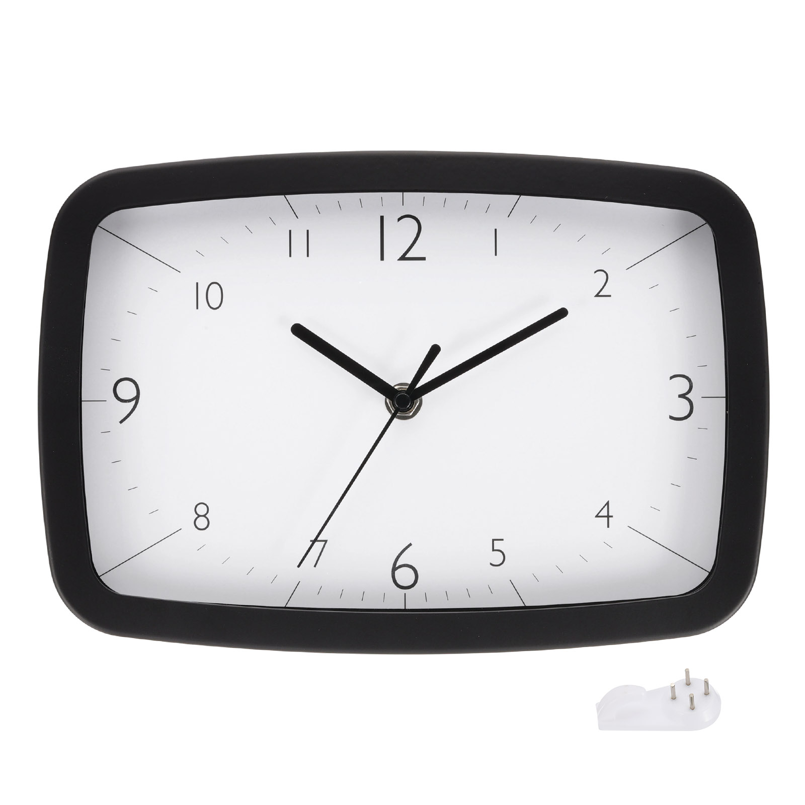 Uxcell 11 Inch Rectangle Wall Clock Silent Non-Ticking Modern Wall Clocks Quartz Battery Operated Decoration, Black