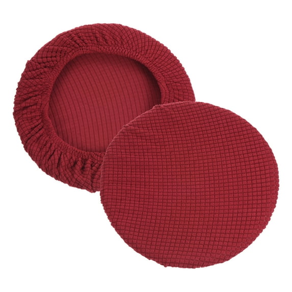 Uxcell 11" Round Bar Stool Cover, Washable Elastic Stool Cushion Cover for Kitchen Living Room Wine Red
