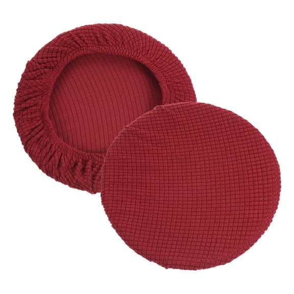 Uxcell 11" Round Bar Stool Cover, Washable Elastic Stool Cushion Cover for Kitchen Living Room Wine Red