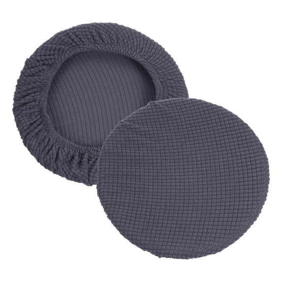 Uxcell 11" Round Bar Stool Covers, Washable Elastic Stool Cushion Cover for Kitchen Living Room Dark Gray