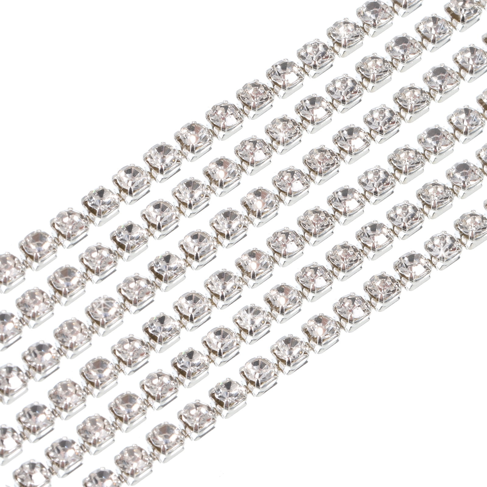 Uxcell 11 Yard 3mm Crystal Rhinestone Diamond Close Chain Trim Trimming ...