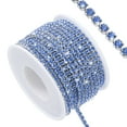 thumbnail image 1 of Uxcell 11 Yard Crystal Rhinestone Close Chain Trim, Crystal Rhinestone Diamond Strips, Light Blue Rhinestone with Silver Base, 1 of 6